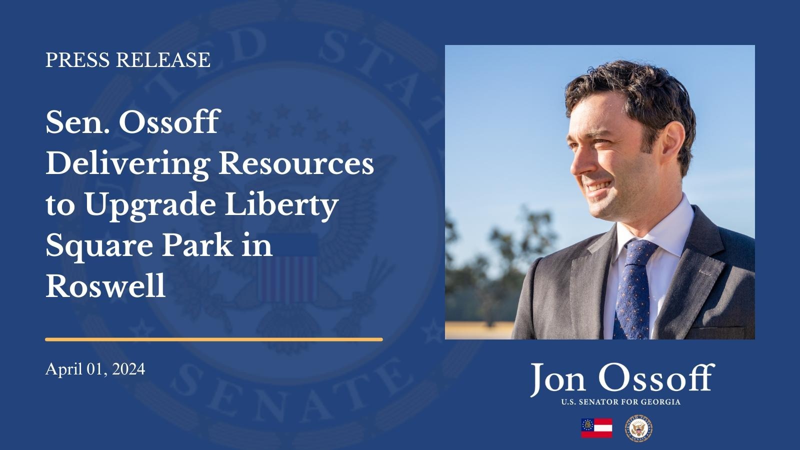 Sen Ossoff Delivering Resources To Upgrade Liberty Square Park In