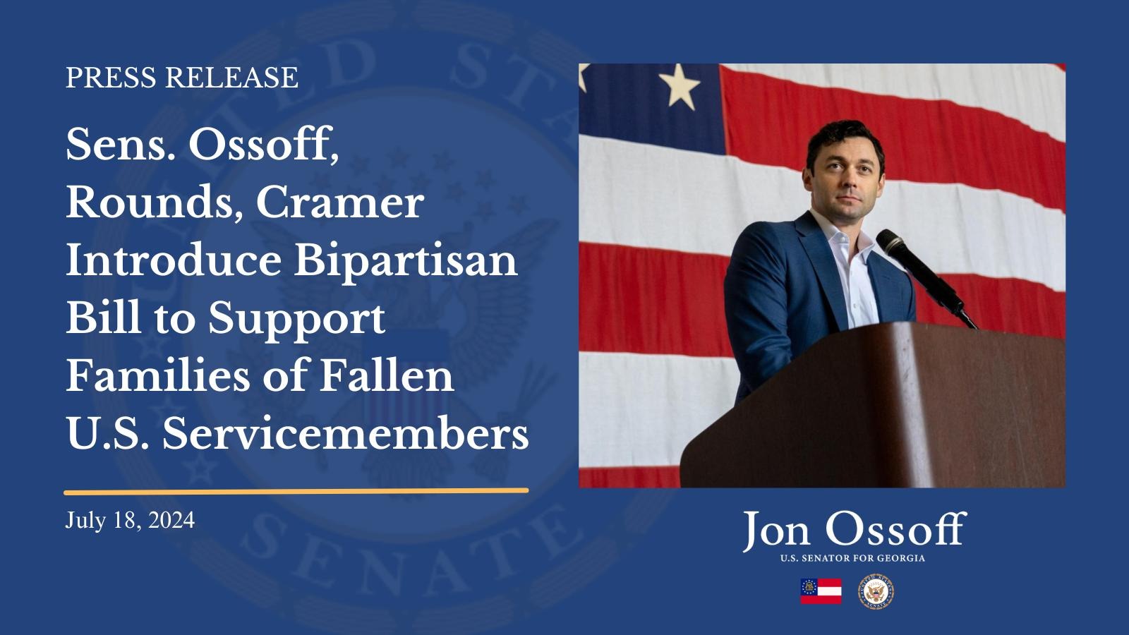 Sens. Ossoff, Rounds, Cramer Introduce Bipartisan Bill To Support ...